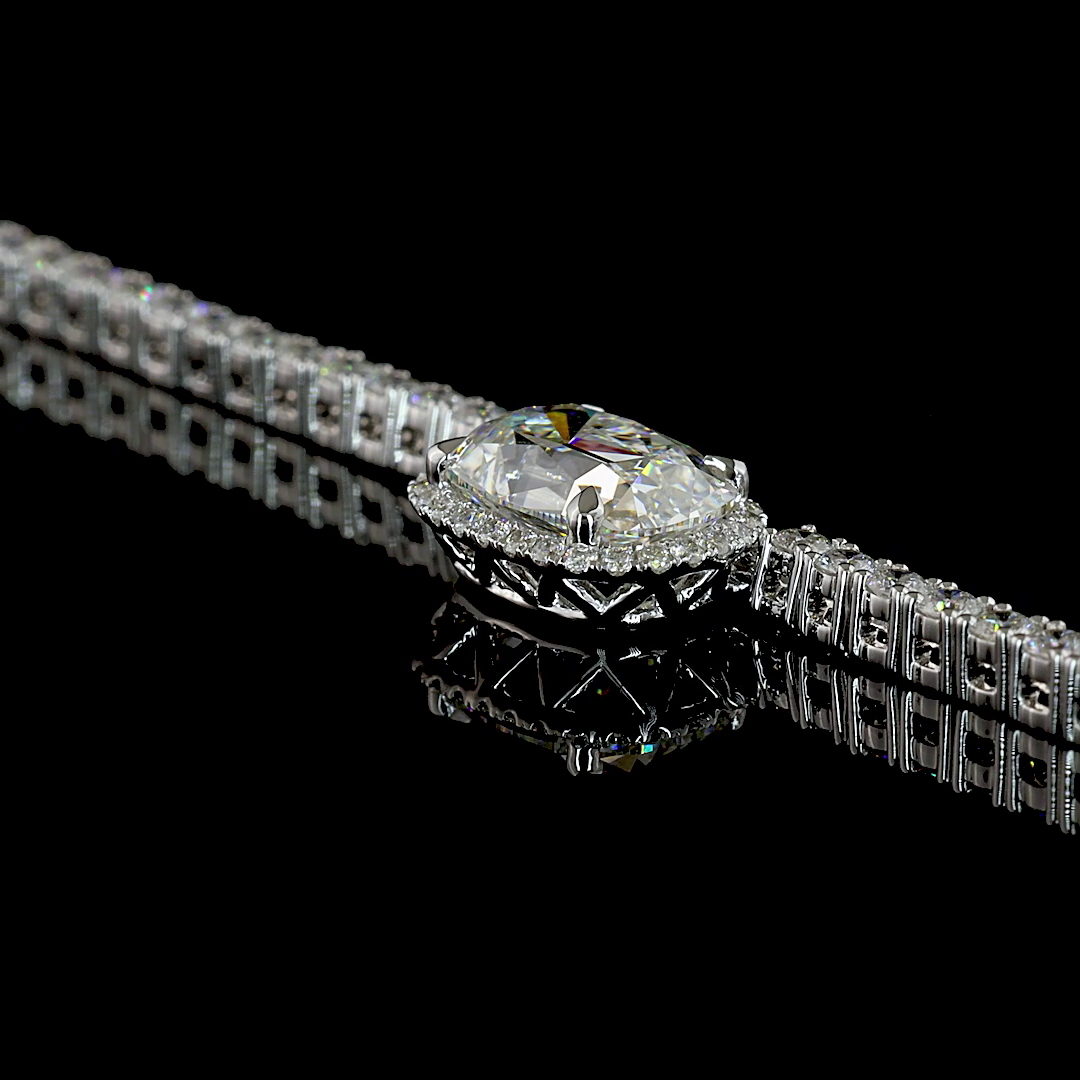 7.05 CTTW Antique Cushion Lab Grown Diamond Special Necklace 16" (E Color and VS1 Clarity)