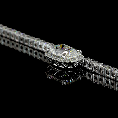 7.05 CTTW Antique Cushion Lab Grown Diamond Special Necklace 16" (E Color and VS1 Clarity)