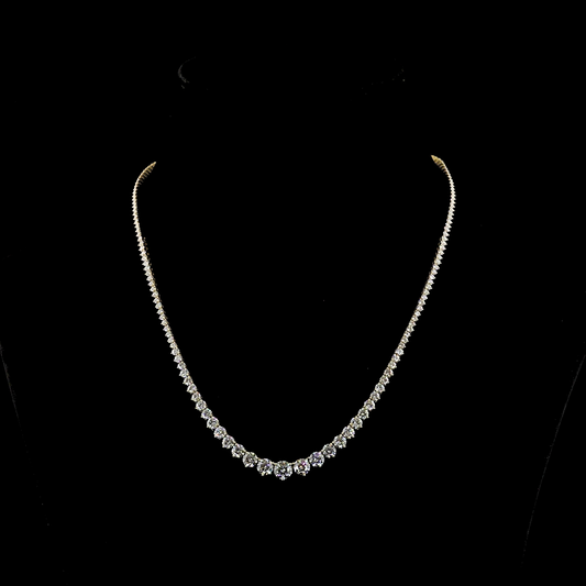 10.23 CTTW Round Lab Diamond Riviera Necklace (E Color and VS Clarity)