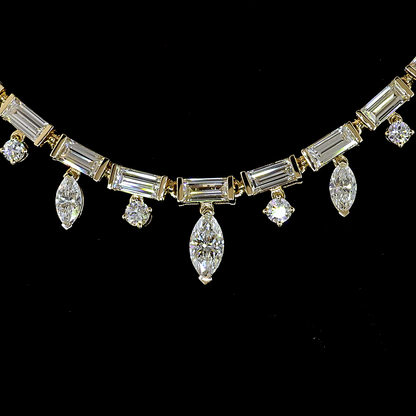 6.69 CTTW MIX Lab Diamond Tennis Necklace (E Color and VS Clarity)