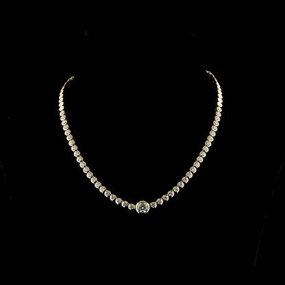 7.79 CTTW Round Lab Diamond Riviera Necklace (E Color and VS1 Clarity)