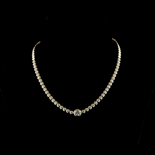 7.79 CTTW Round Lab Diamond Riviera Necklace (E Color and VS1 Clarity)
