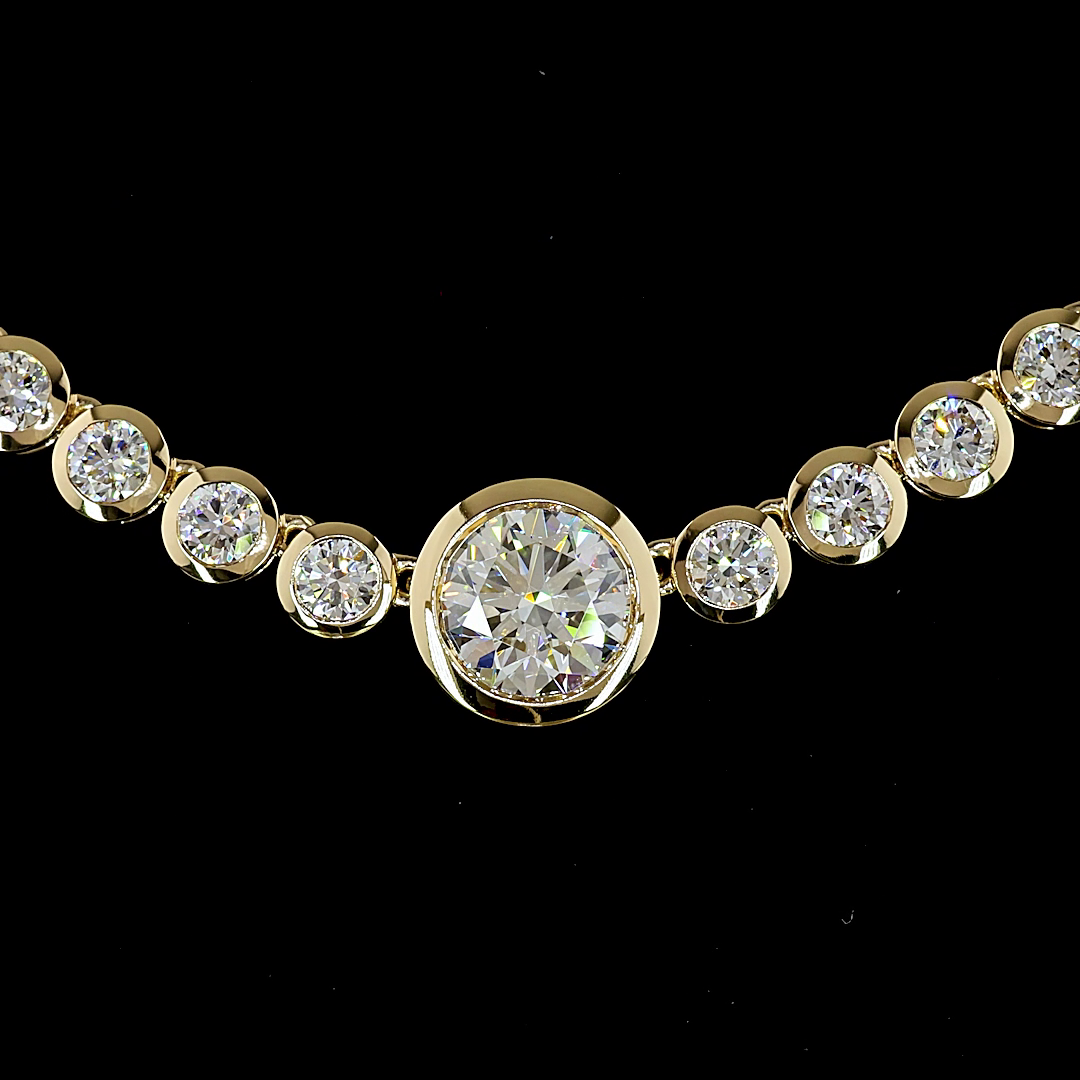 7.79 CTTW Round Lab Diamond Riviera Necklace (E Color and VS1 Clarity)