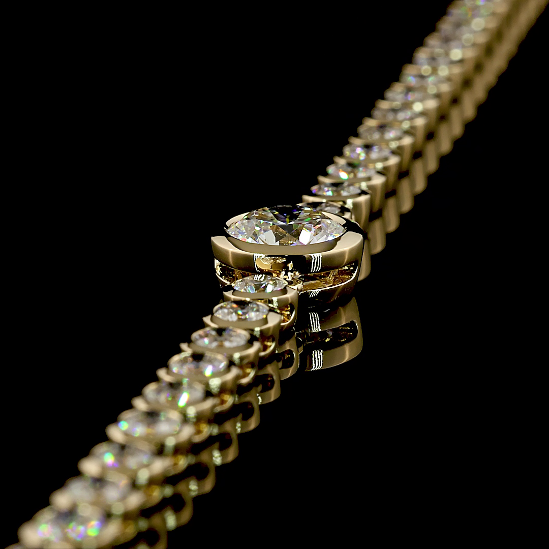 7.79 CTTW Round Lab Diamond Riviera Necklace (E Color and VS1 Clarity)