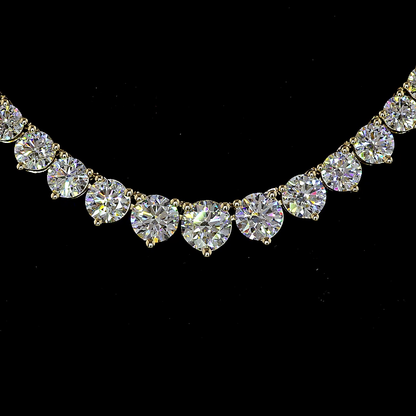 8.36 CTTW Round Lab Grown Diamond Riviera Necklace 16.5" (E Color and VS Clarity)