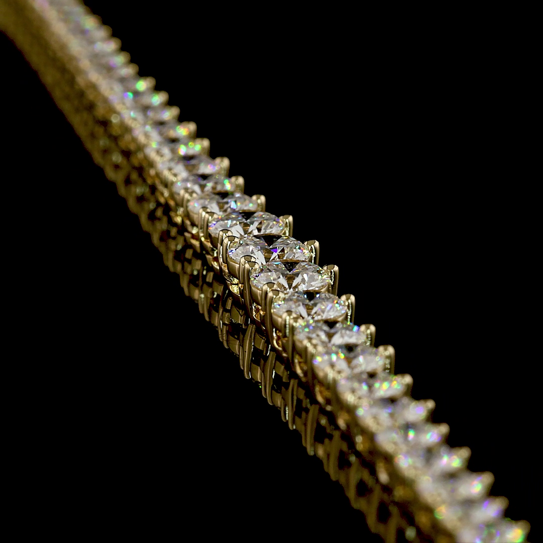 8.36 CTTW Round Lab Grown Diamond Riviera Necklace 16.5" (E Color and VS Clarity)
