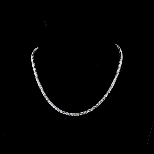 12.02 CTTW Round Lab Diamond Tennis Necklace (F Color and VS1 Clarity)