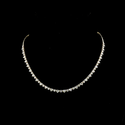 7.36 CTTW Heart Lab Diamond Tennis Necklace (E Color and VS Clarity)