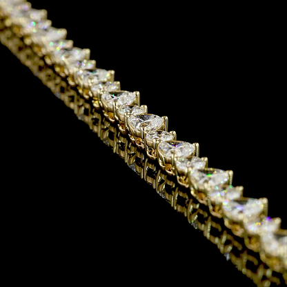 7.36 CTTW Heart Lab Diamond Tennis Necklace (E Color and VS Clarity)