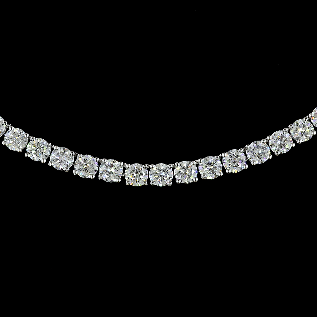 13.99 CTTW Round Lab Grown Diamond Tennis Necklace 22" (E Color and VS Clarity)