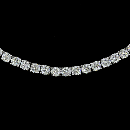 13.99 CTTW Round Lab Grown Diamond Tennis Necklace 22" (E Color and VS Clarity)