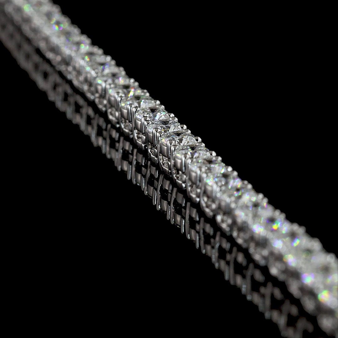 13.99 CTTW Round Lab Grown Diamond Tennis Necklace 22" (E Color and VS Clarity)