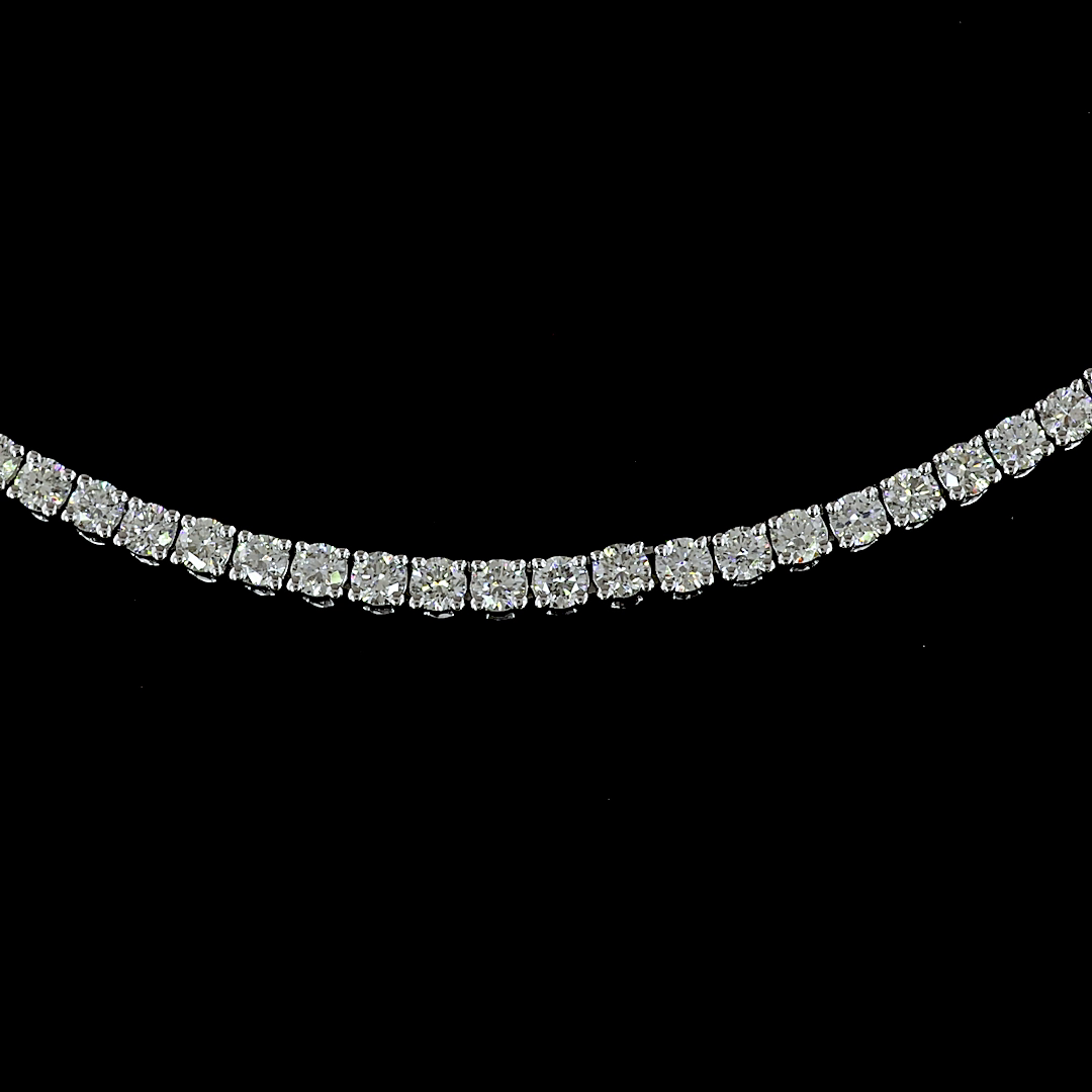 3.60 CTTW Round Lab Diamond Tennis Necklace (G Color and VS1 Clarity)