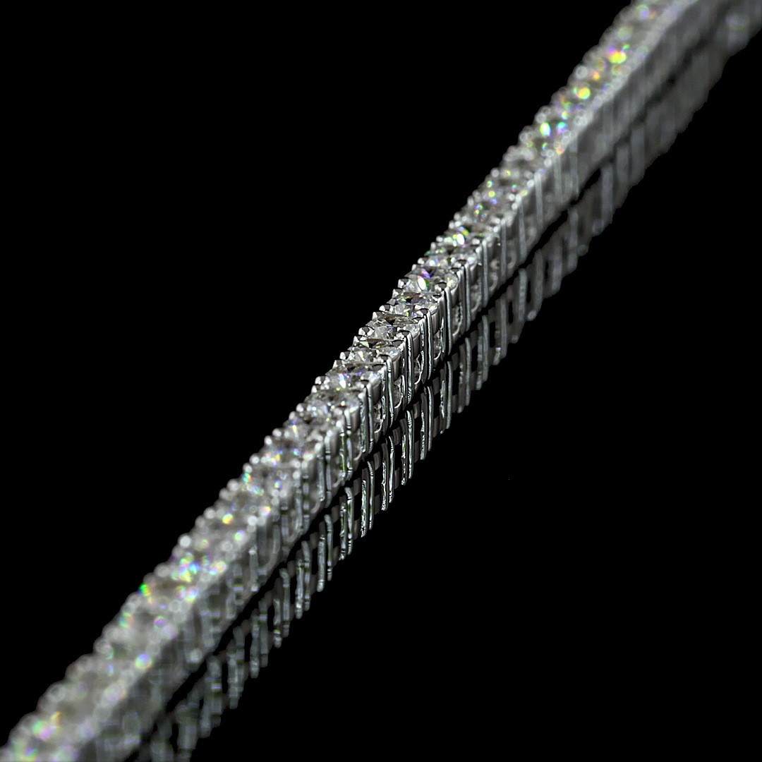 3.60 CTTW Round Lab Diamond Tennis Necklace (G Color and VS1 Clarity)