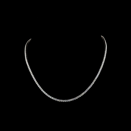 6.96 CTTW Round Lab Diamond Tennis Necklace (G Color)