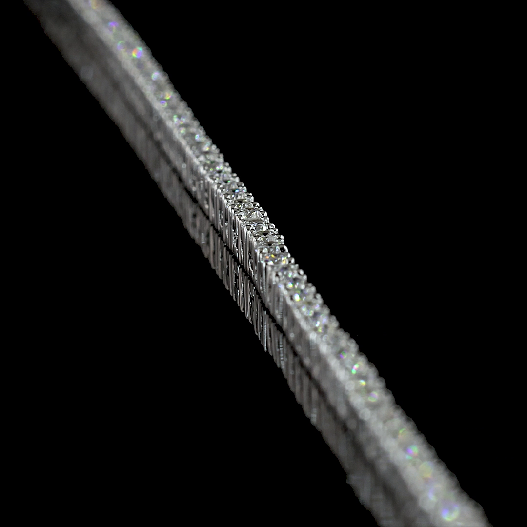 3.54 CTTW Round Lab Diamond Tennis Necklace (E Color and VS Clarity)