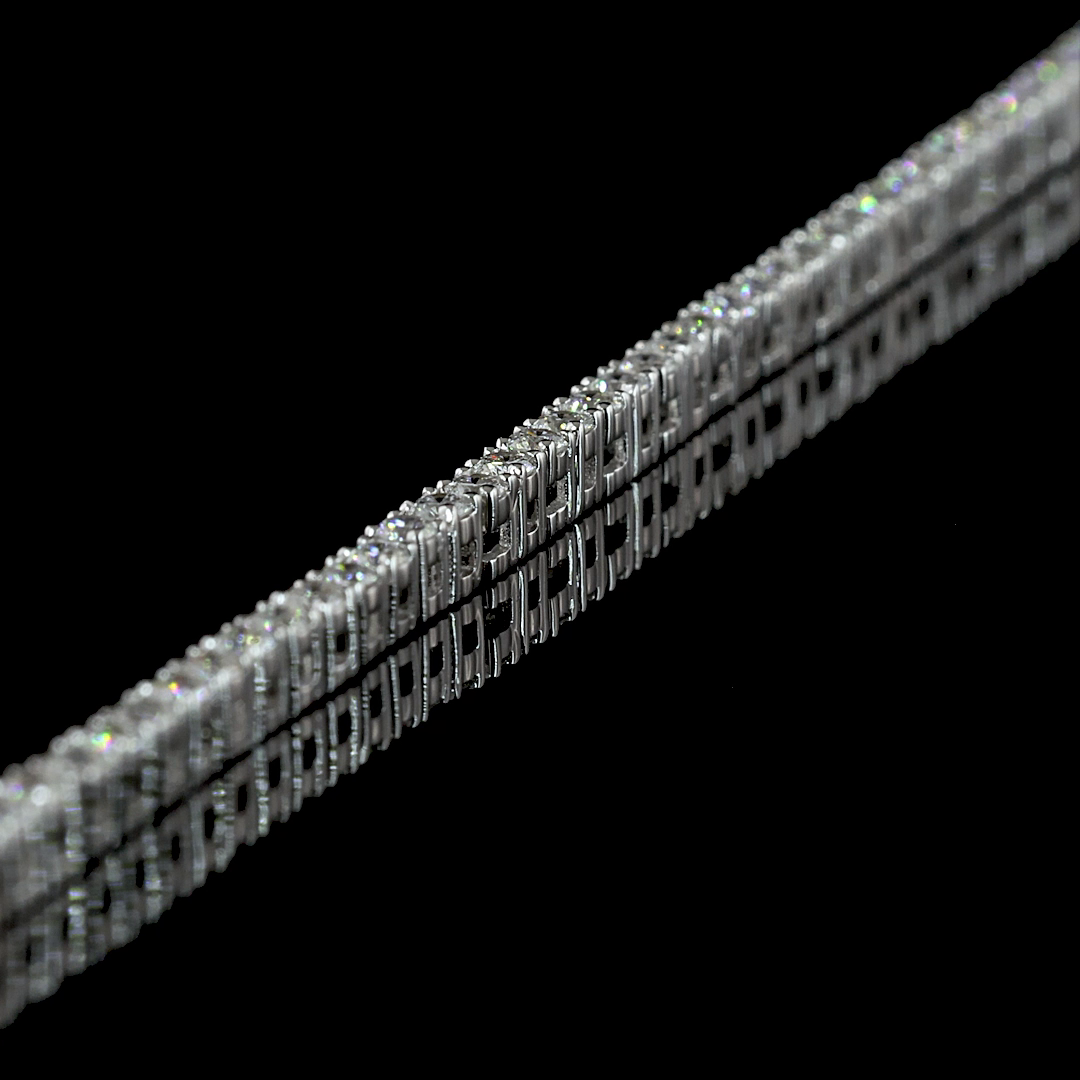 3.54 CTTW Round Lab Diamond Tennis Necklace (E Color and VS Clarity)