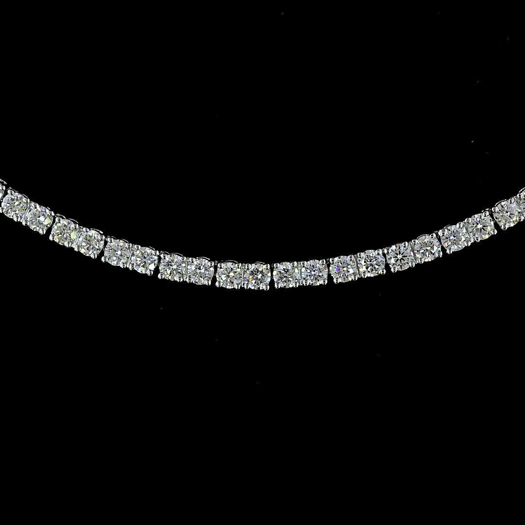 5.89 CTTW Round Lab Diamond Tennis Necklace (E Color and VS Clarity)