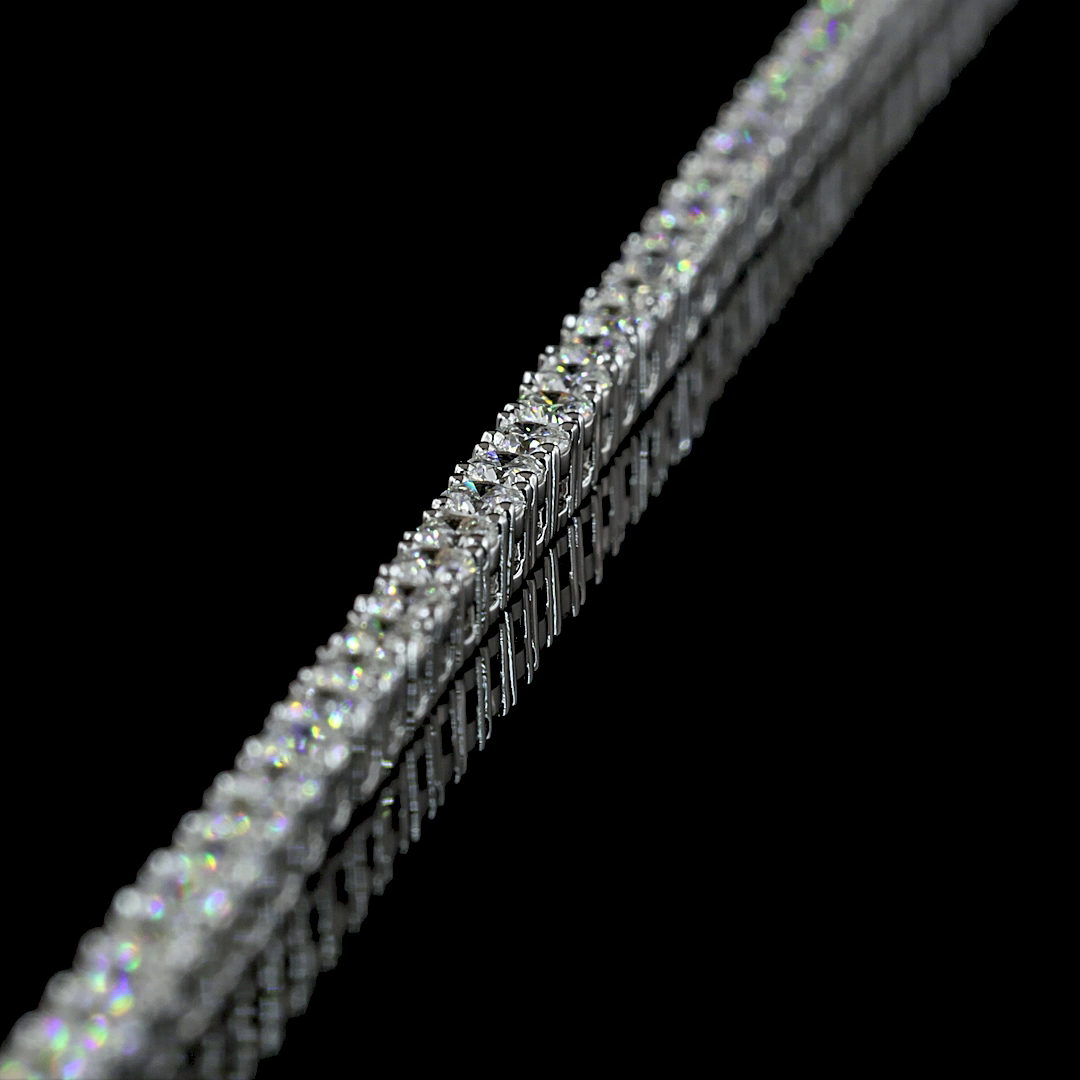 5.89 CTTW Round Lab Diamond Tennis Necklace (E Color and VS Clarity)