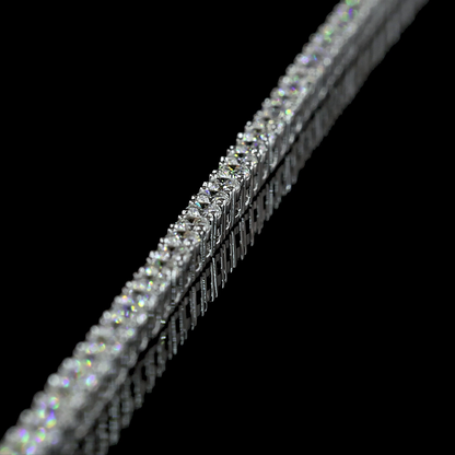 5.89 CTTW Round Lab Diamond Tennis Necklace (E Color and VS Clarity)