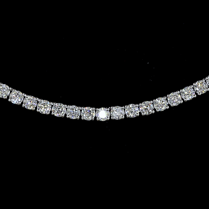 8.48 CTTW Round Lab Grown Diamond Tennis Necklace 22" (F Color and VS2 Clarity)