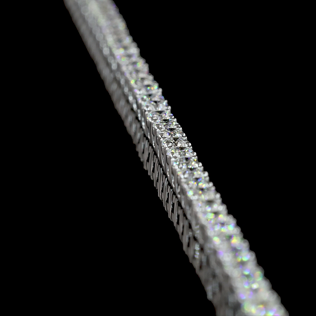 8.48 CTTW Round Lab Grown Diamond Tennis Necklace 22" (F Color and VS2 Clarity)