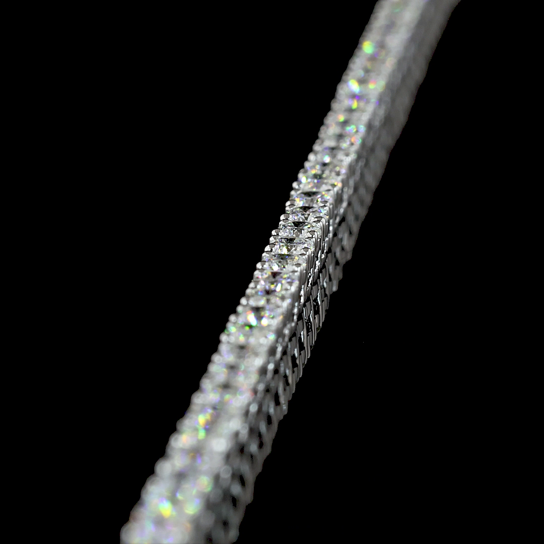 8.48 CTTW Round Lab Grown Diamond Tennis Necklace 22" (F Color and VS2 Clarity)