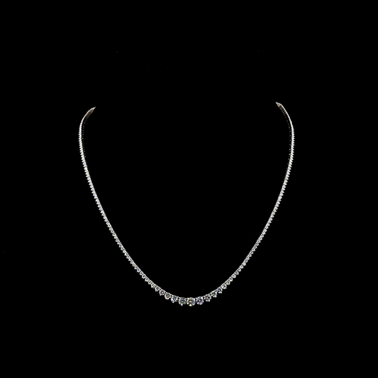 5.14 CTTW Round Lab Diamond Riviera Necklace (E Color and VS Clarity)
