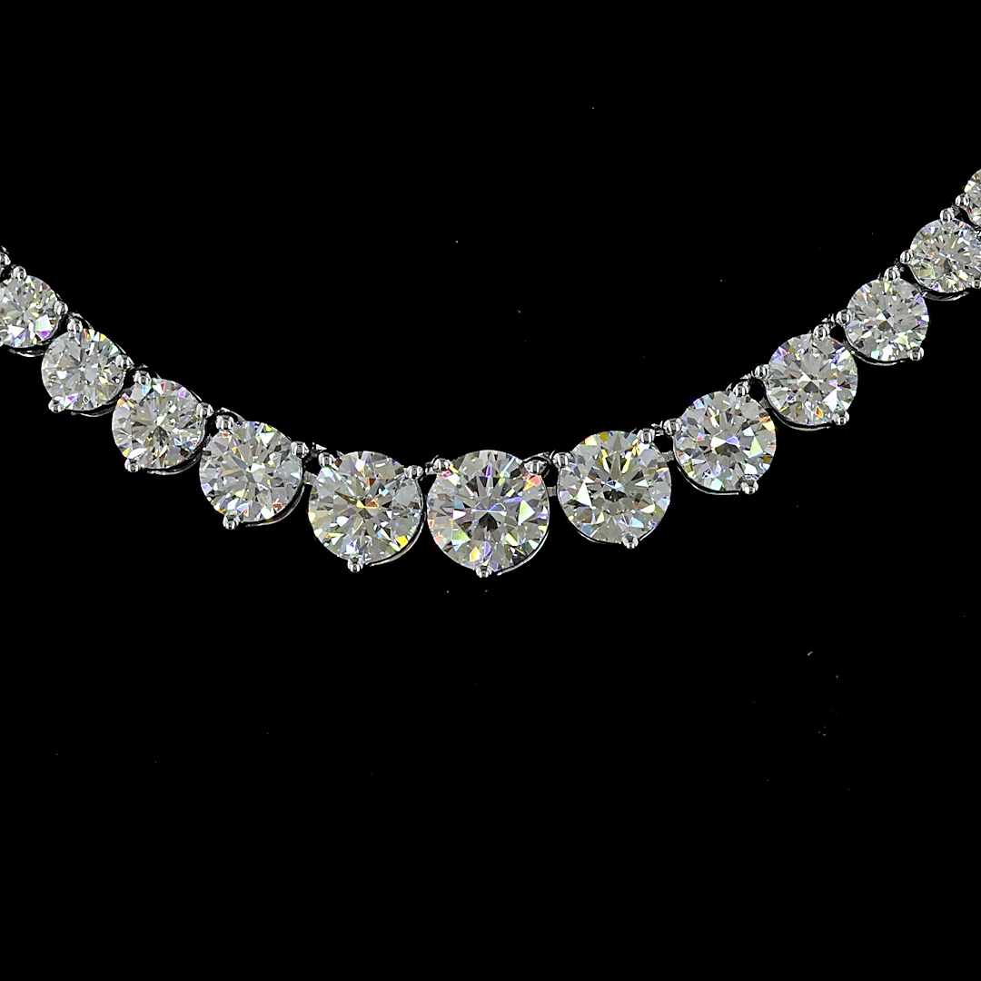 5.07 CTTW Round Lab Diamond Riviera Necklace (E Color and VS Clarity)