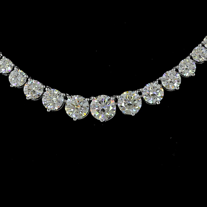 5.07 CTTW Round Lab Diamond Riviera Necklace (E Color and VS Clarity)
