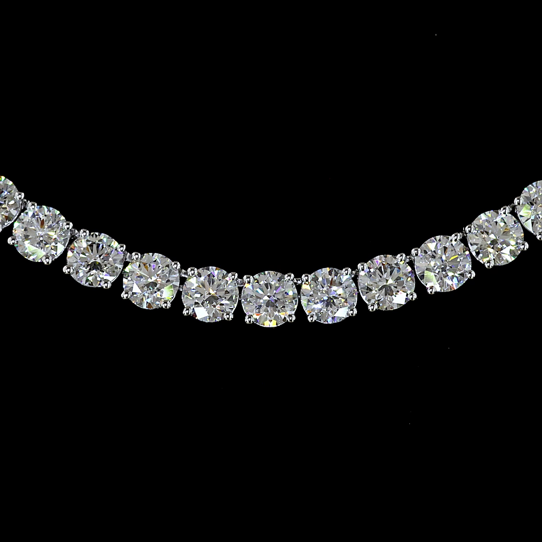 20.74 CTTW Round Lab Grown Diamond Tennis Necklace 16.5" (E Color and VS1/VS Clarity)