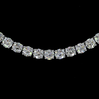 20.74 CTTW Round Lab Grown Diamond Tennis Necklace 16.5" (E Color and VS1/VS Clarity)