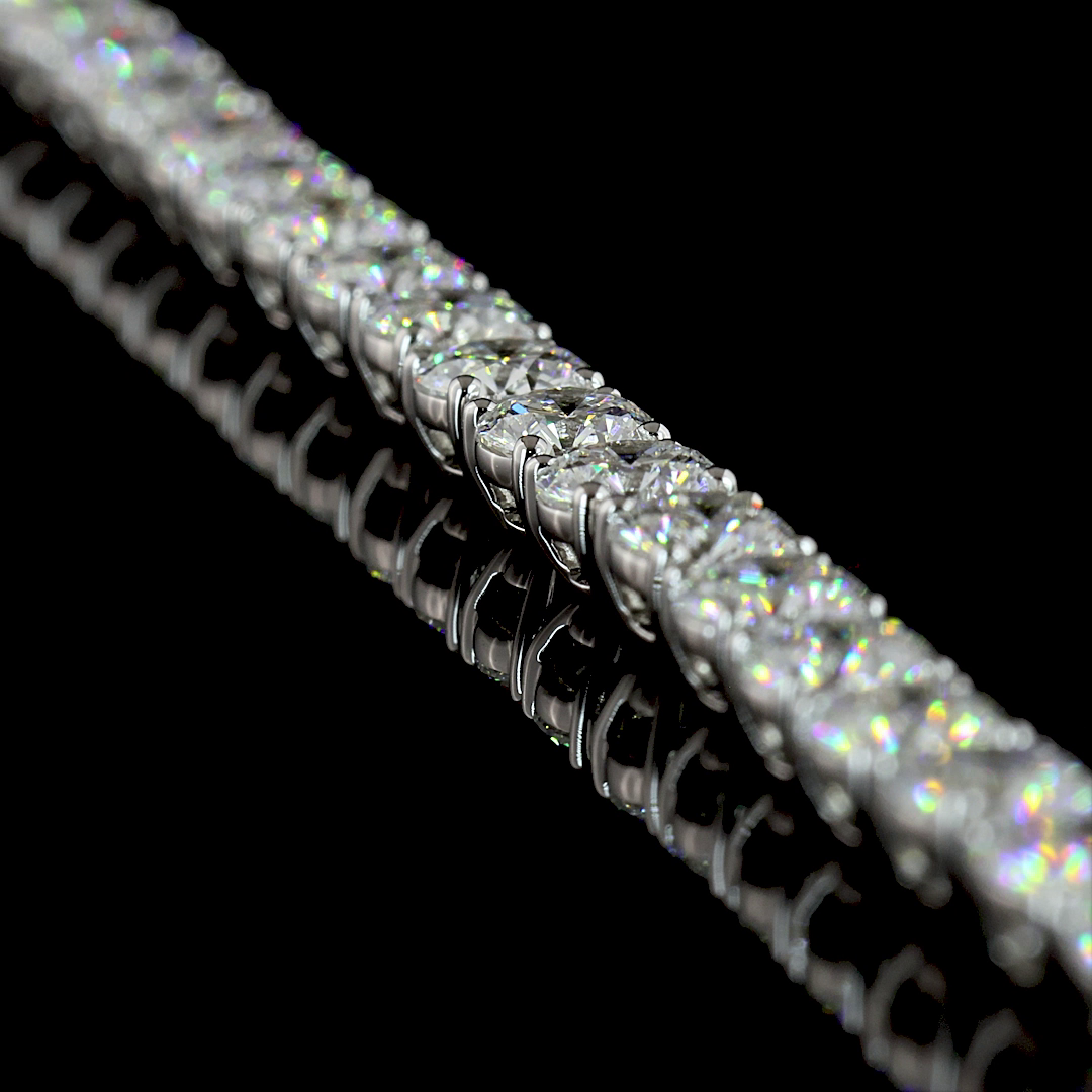 20.74 CTTW Round Lab Grown Diamond Tennis Necklace 16.5" (E Color and VS1/VS Clarity)