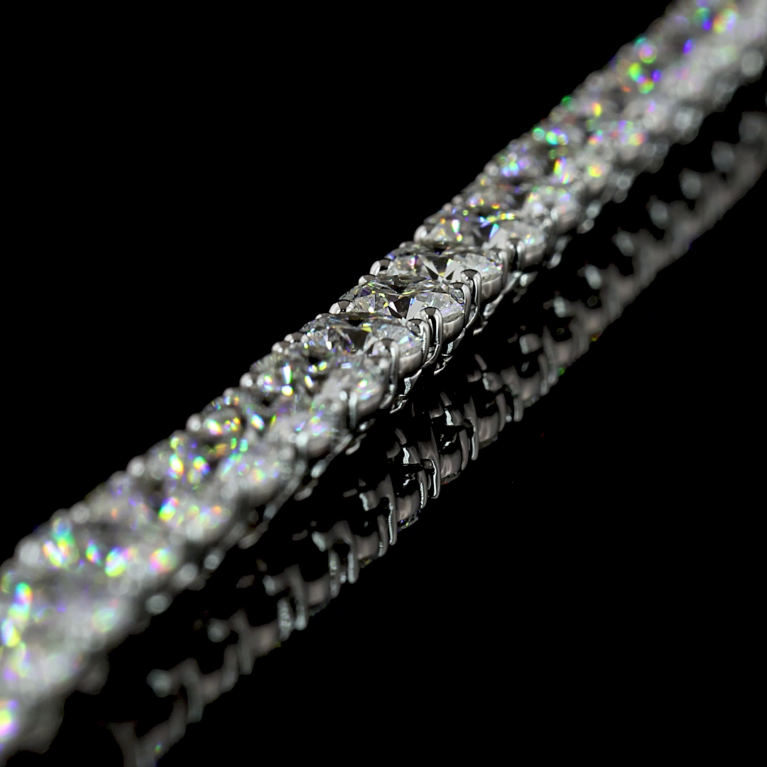 20.74 CTTW Round Lab Grown Diamond Tennis Necklace 16.5" (E Color and VS1/VS Clarity)