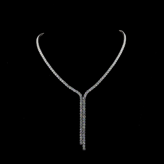 19.64 CTTW Round Lab Diamond Lariat Necklace (E Color and VS Clarity)
