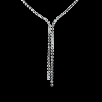 20.45 CTTW Round Lab Grown Diamond Lariat Necklace 16" (F Color and VS2 Clarity)