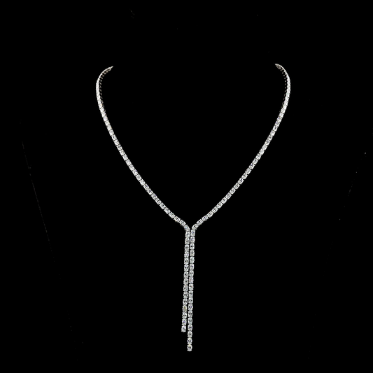 13.14 CTTW Oval Lab Diamond Lariat Necklace (E Color and VS Clarity)
