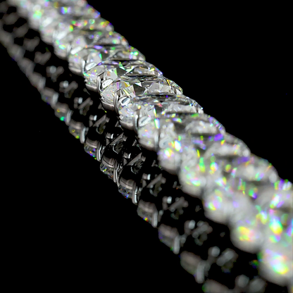 72.11 CTTW Round Lab Diamond Tennis Necklace (D Color and VVS2 Clarity)