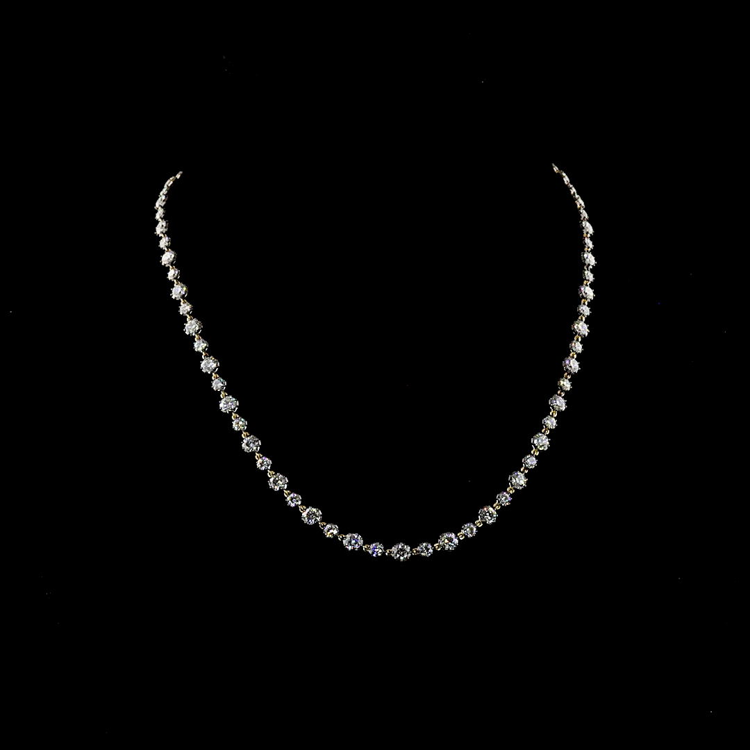 10.34 CTTW Round Lab Diamond Station Necklace (E Color and VS Clarity)