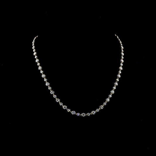 10.34 CTTW Round Lab Diamond Station Necklace (E Color and VS Clarity)