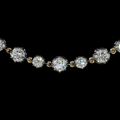 10.34 CTTW Round Lab Diamond Station Necklace (E Color and VS Clarity)