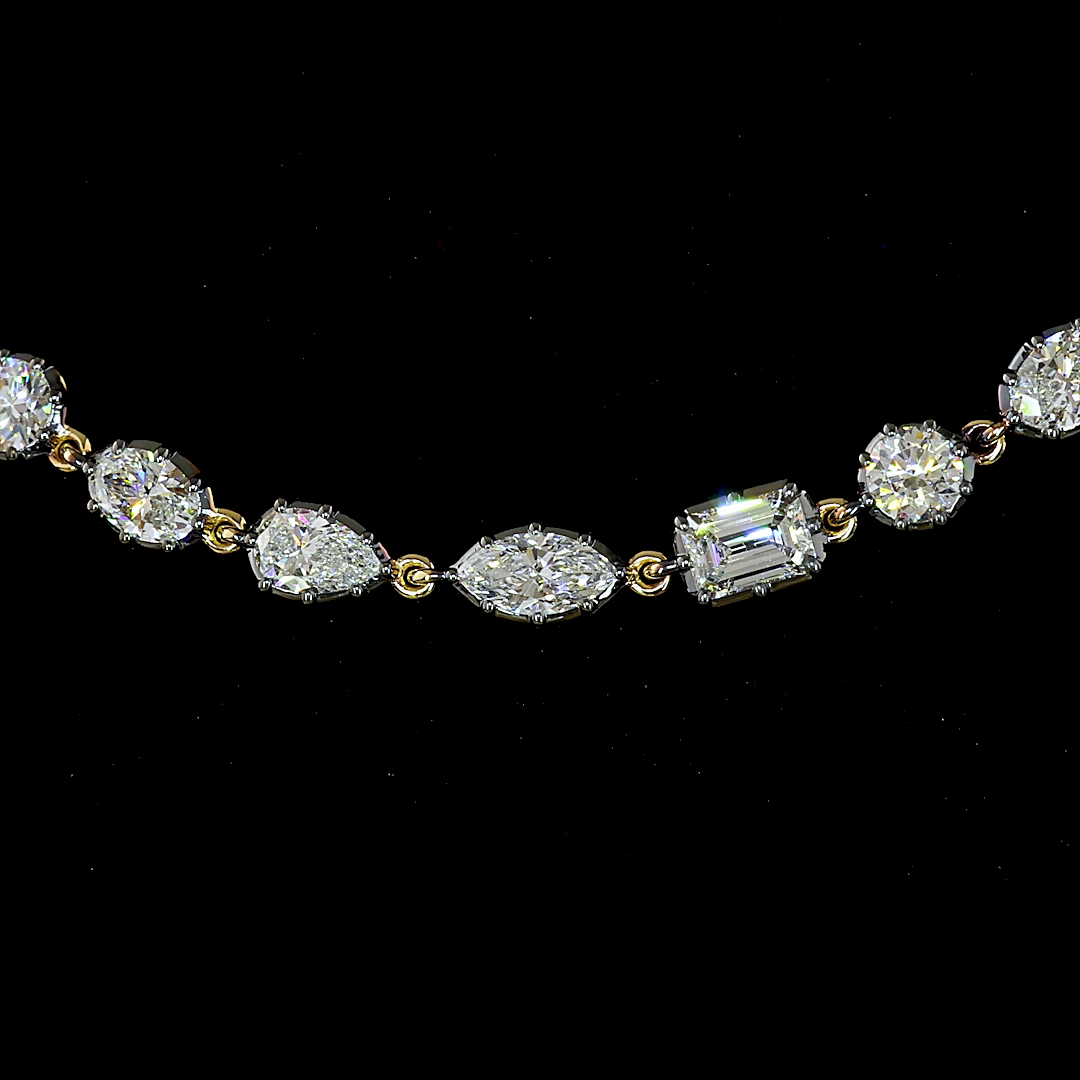 10.32 CTTW MIX Lab Diamond Station Necklace (E Color and VS Clarity)