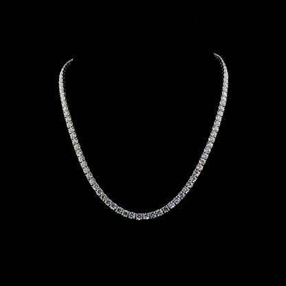 25.42 CTTW Round Lab Grown Diamond Tennis Necklace 16.5" (F/E Color and VS2/VS1 Clarity)