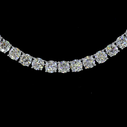 25.42 CTTW Round Lab Grown Diamond Tennis Necklace 16.5" (F/E Color and VS2/VS1 Clarity)