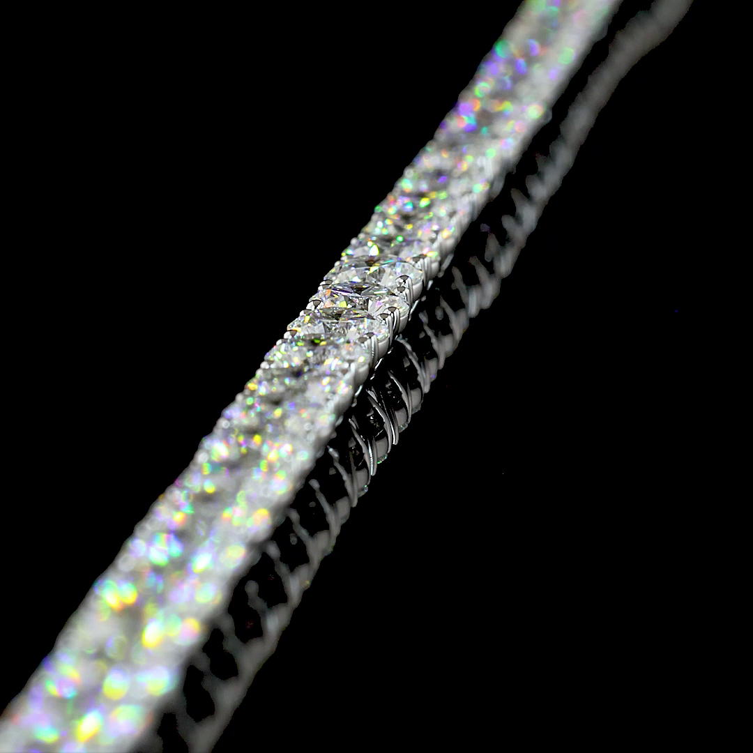 25.42 CTTW Round Lab Grown Diamond Tennis Necklace 16.5" (F/E Color and VS2/VS1 Clarity)
