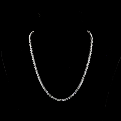 11.05 CTTW Round Lab Grown Diamond Tennis Necklace 18" (F Color and VS1 Clarity)
