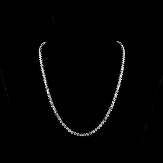 11.05 CTTW Round Lab Grown Diamond Tennis Necklace 18" (F Color and VS1 Clarity)