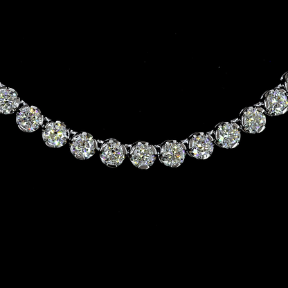 11.05 CTTW Round Lab Grown Diamond Tennis Necklace 18" (F Color and VS1 Clarity)