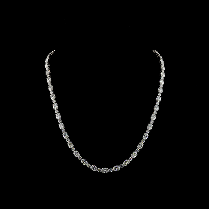 31.03 CTTW Round Lab Grown Diamond Tennis Necklace 18" (E Color and VS Clarity)