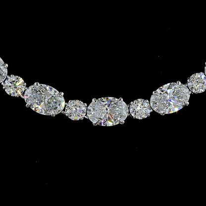 31.03 CTTW Round Lab Grown Diamond Tennis Necklace 18" (E Color and VS Clarity)